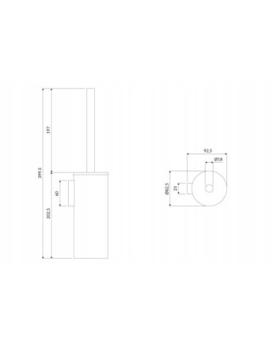 SZCZOTKA TOALETOWA WC MOSIĘŻNA GRAFIT OMNIRES MP60621GR