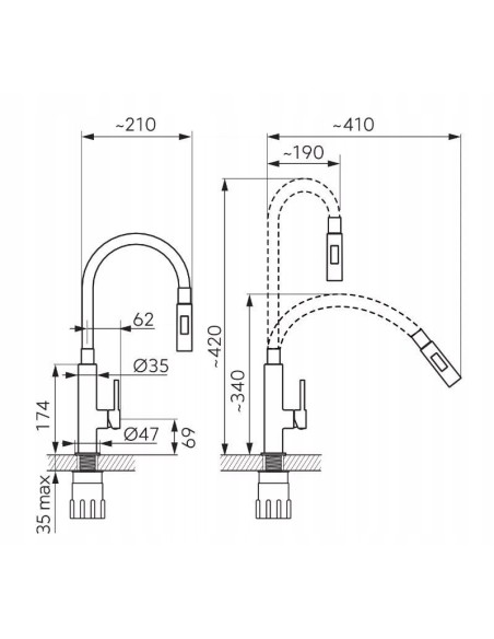 Ferro Zumba Bateria kuchenna 2-F czarna BZA43B
