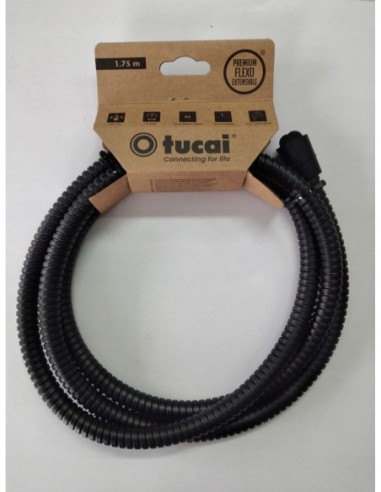 Wąż prysznicowy czarny mat TUCAI PREMIUM rozciągany 1,75 m 210014