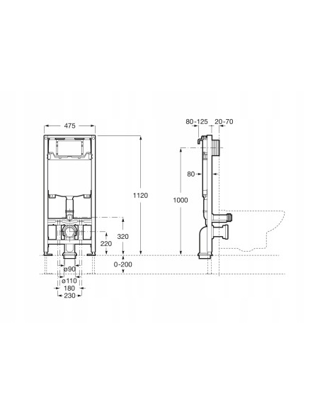 Stelaż podtynkowy do toalety Roca Duplo A890070020