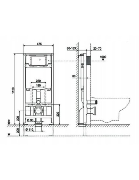 Stelaż podtynkowy do toalety Roca Duplo A890070020
