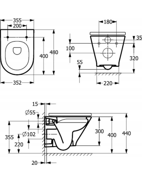 Miska podwieszana WC Roca Gap Round A34H0N3000