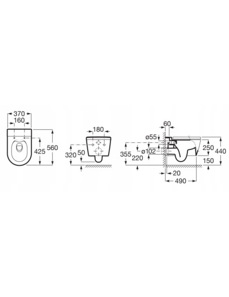 Miska podwieszana WC Roca Inspira A346527000