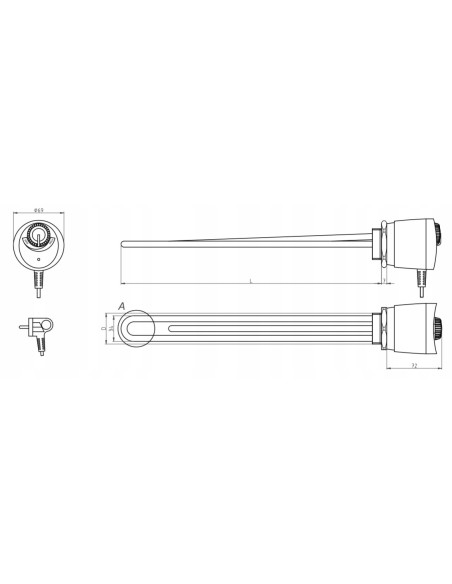 ELIKO Grzałka elektryczna do bojlera 2,0 kW 6/4 cala