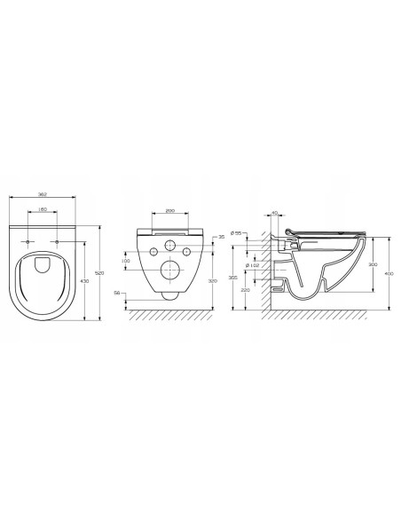 Miska podwieszana WC Roca Hebe A34H138000