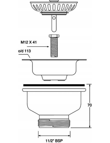 Syfon zlewozmywakowy McAlpine 113 mm BSW50P-POL