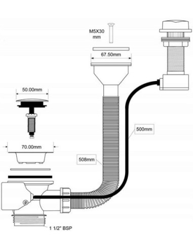 Syfon zlewozmywakowy McAlpine 113 mm BSW50P-POL