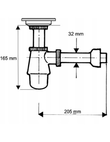 Syfon umywalkowy McAlpine chrom 220+255CB