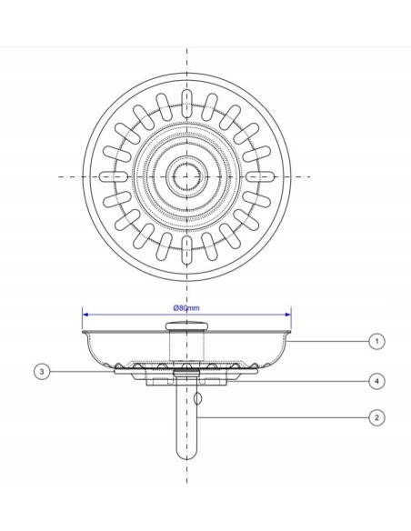 MCALPINE SITKO ODPŁYWOWE 90 BWSTSS-TOP
