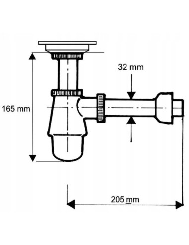 McALPINE SYFON UMYWALKOWY RUROWY CHROM 215CB