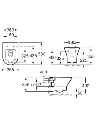 Miska podwieszana WC Roca Nexo A34H64L000