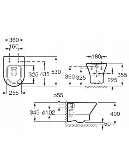 Miska podwieszana WC Roca Nexo A34H64L000