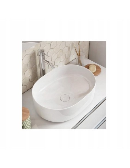 Umywalka Nablatowa owalna Roca Inspira Round 50 cm biały A327520000