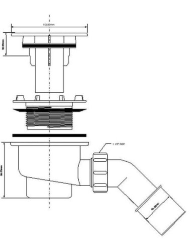 Syfon brodzikowy McAlpine 90 mm HC2730LMBN-PB