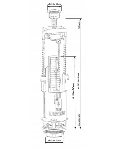 Przycisk spłukujący do WC McAlpine BRIO srebrny BRIO 573 SET