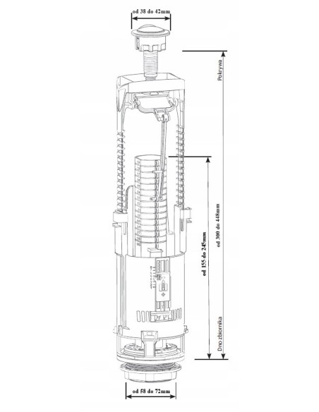 Przycisk spłukujący do WC McAlpine BRIO srebrny BRIO 573 SET
