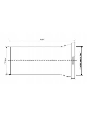 Przyłącze długie z uszczelką do WC, L:40cm WCE-CON1-400MM