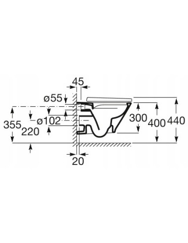 Miska podwieszana WC Roca Gap Round A34H0N2000