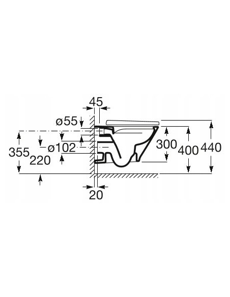 Miska podwieszana WC Roca Gap Round A34H0N2000