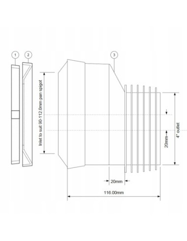 MCALPINE MIMOŚRÓD WC PRZESUNIĘCIE 20 MM MAC1F-EXS