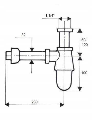 Syfon Umywalkowy Mcalpine 200/255M