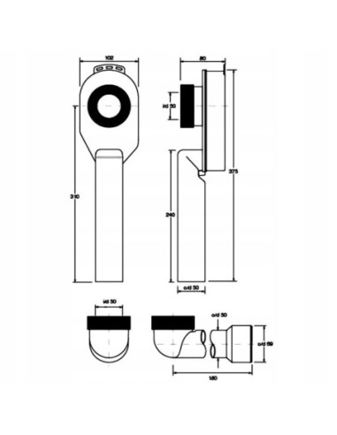 Syfon bidetowy McAlpine HC-US50
