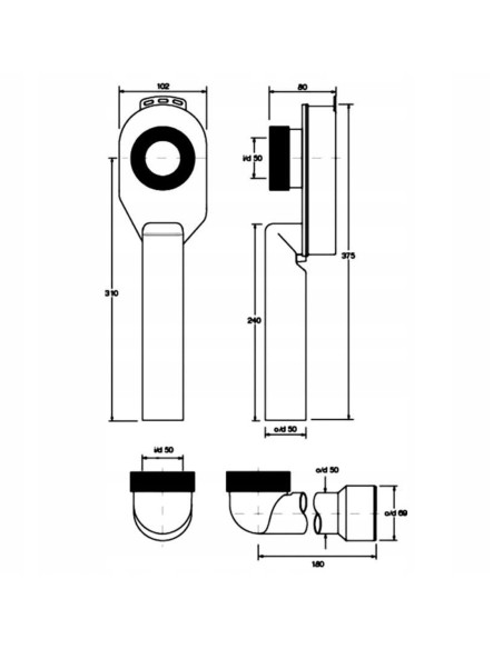 Syfon bidetowy McAlpine HC-US50