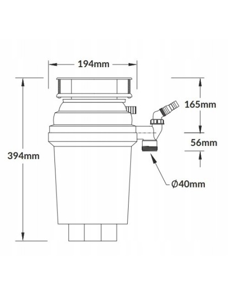 McALPINE ROZDRABNIACZ KUCHENNY młynek do odpadów WDU-4ASEU-POL