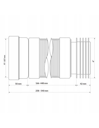 Przyłącze kanalizacyjne elastyczne WC-F26R-PL s4560