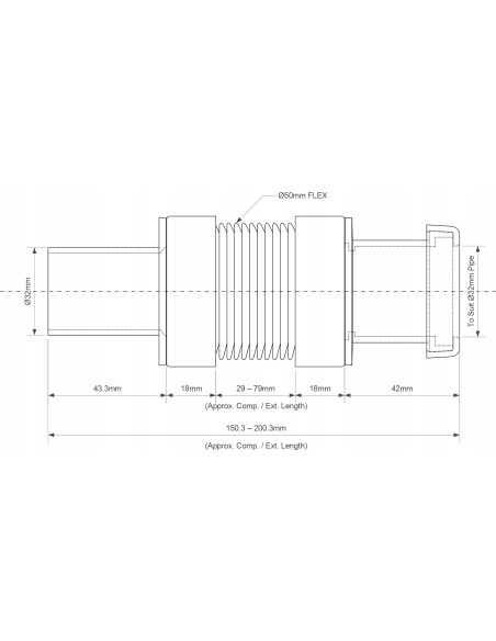 Złącze elastyczne McAlpine 32 mm MFLEX-32PF