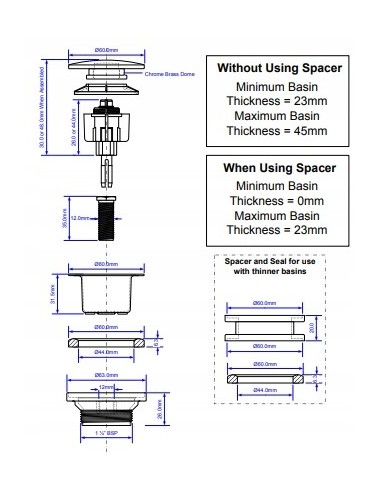 Syfon Umywalkowy MCALPINE CWP60CB-WH