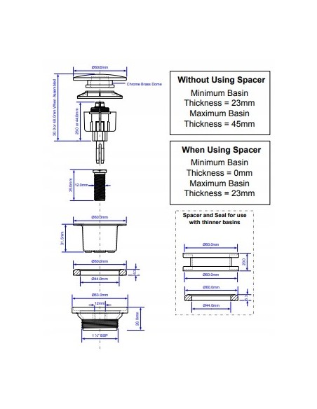 Syfon Umywalkowy MCALPINE CWP60CB-WH