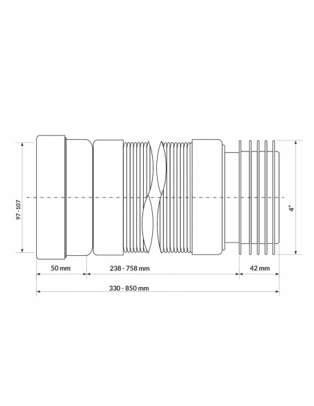 MCALPINE RURA WC ROZCIĄGANA L-330-850 mm WC-F33R-PL
