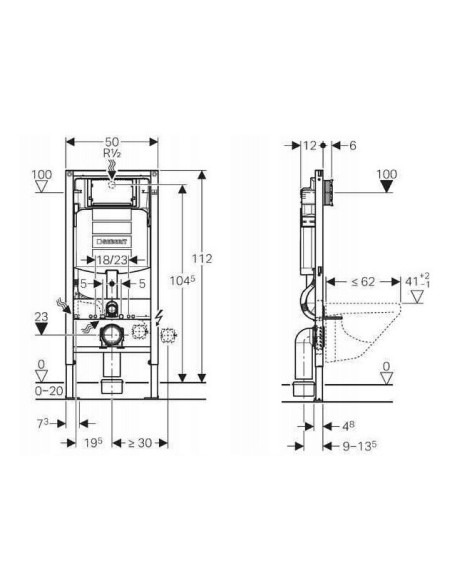 GEBERIT STELAŻ DUOFIX WC H-112 111.320.00.5