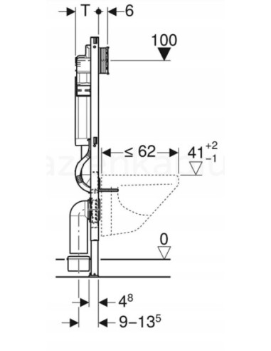 GEBERIT STELAŻ DUOFIX WC H-112 111.320.00.5