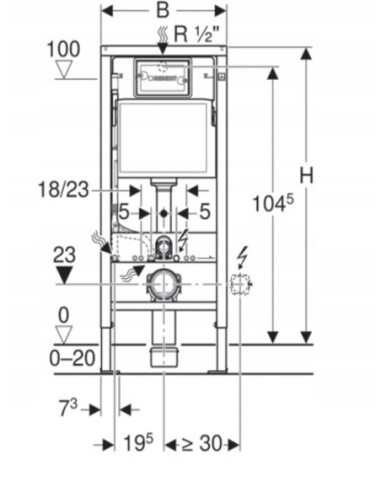 Stelaż podtynkowy do toalety Geberit Duofix Basic 111.170.00.1