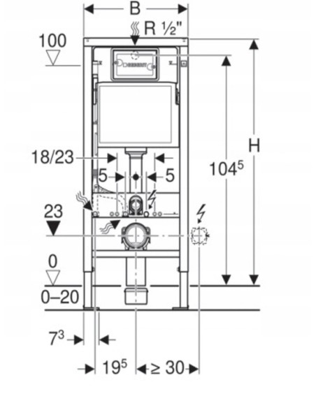 Stelaż podtynkowy do toalety Geberit Duofix Basic 111.170.00.1