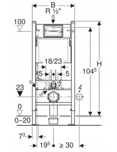 Stelaż podtynkowy do toalety Geberit Duofix Basic 111.170.00.1