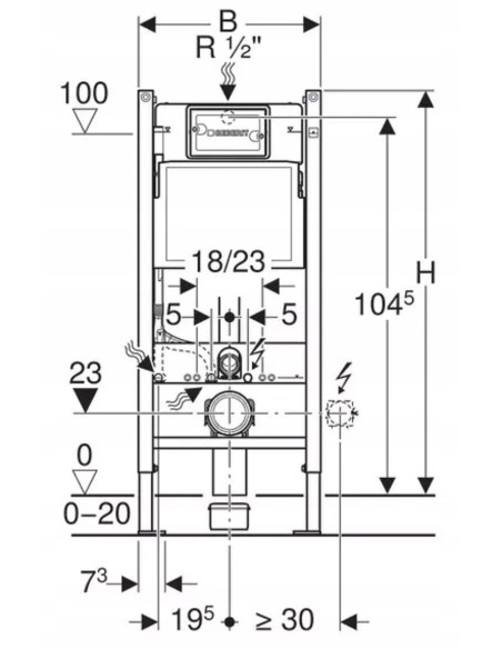 Stelaż podtynkowy do toalety Geberit Duofix Basic 111.170.00.1