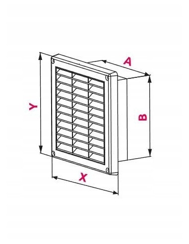 Awenta Kratka wentylacyjna Styl z żaluzją 20x20 T51