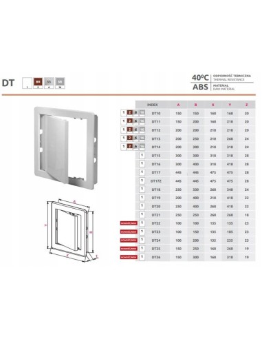 Drzwiczki rewizyjne Awenta 15 x 15 cm ABS DT10