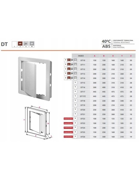 Drzwiczki rewizyjne Awenta 15 x 15 cm ABS DT10