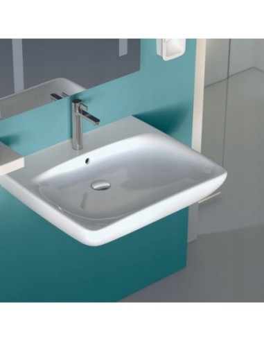 Umywalka Ścienna kwadratowa Geberit Selnova Comfort biały 501.461.00.7