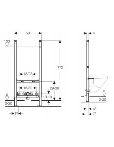 Geberit Duofix Basic stelaż do bidetu 111.534.00.1