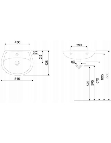 Umywalka KOŁO IDOL 55 Z/O M11155000