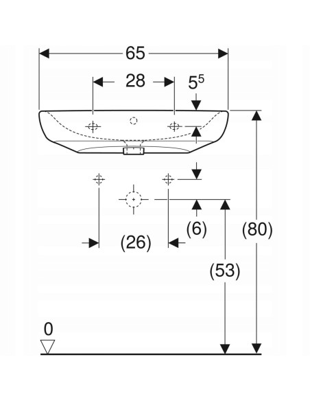 Umywalka Ścienna Geberit Selnova Comfort 65cm biały 501.463.00.7