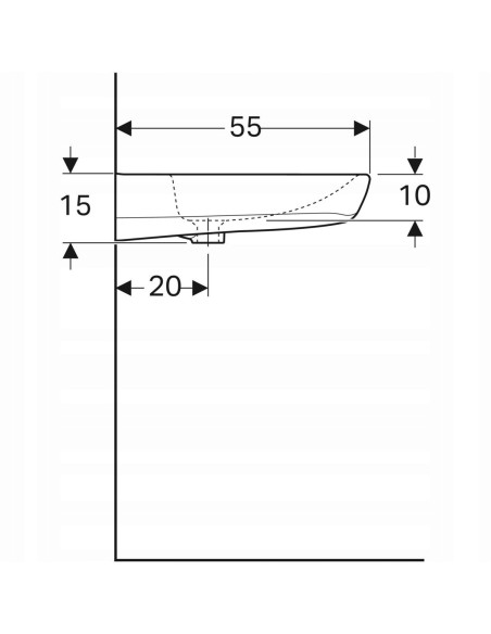 Umywalka Ścienna Geberit Selnova Comfort 65cm biały 501.463.00.7