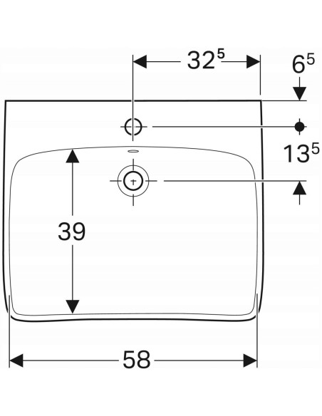 Umywalka Ścienna Geberit Selnova Comfort 65cm biały 501.463.00.7