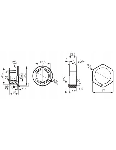 Ferro SG19 półśrubunek do pompy żeliwny 2x5/4 kpl ZCP32 SG19