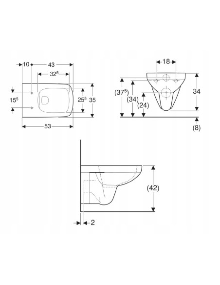 Miska podwieszana WC Geberit Selnova Square 500.275.01.1